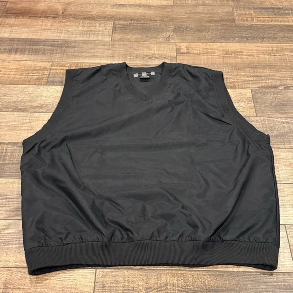 Nike Golf Vest Black V Neck Windbreaker Pullover Pockets Men Size XL - Picture 1 of 8
